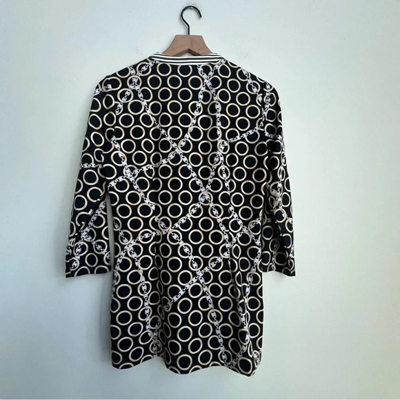 J McLaughlin Banded Collar Biscayne Tunic Top Gold Catalina Cloth Chain Print - Picture 9 of 16